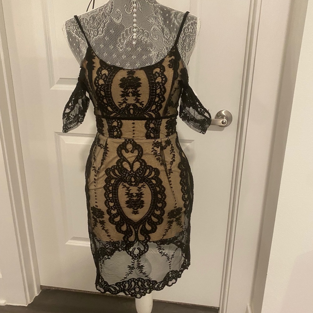 Vintage BLACK Chic For Love & Lemons Vienna women’s Lace Dress XS